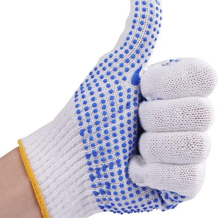 12Pairs Grip Safety Work Gloves Anti-slip Dots Bulk Gloves Moist Cotton Knit Gloves for Garage Warehouse Construction