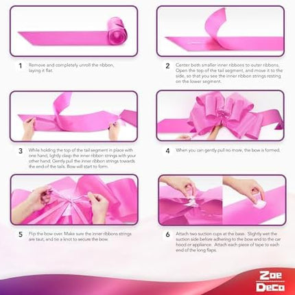 - Big Car Bow - Pink, 30 Inch - Giant Car Bow w/ 2 Gold Accessory Bows for Birthday, Christmas, Wedding Reception, Surprise Party - Large Gift Wrapping for Huge Present