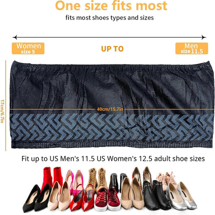 Shoe Covers Disposable 50 Pack (25 Pairs) - Durable, Non-Slip, Water Resistant, and Recyclable Boot Covers for Indoor and Outdoor Use - One Size Fits Most (Non-woven-Black)