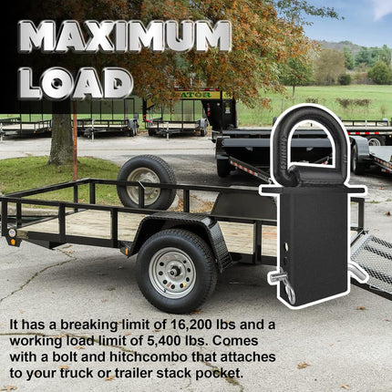 Stake Pocket D Rings 4Pcs 18000lbs Heavy Duty Removable D-Ring Stake Pocket Tie Down for Utility Trailers and Flatbeds with Hitch Pin, Removable Tie Down Utility for Flatbed Cargo Trucks, Black