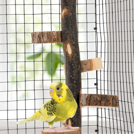 Natural Wood Bird Perch, 12 Inch Parrot Perch Stand for Cage, Small Animals Hanging & Platforms Parakeet Parrots Cockatiel, Conure, Budgie, Macaw, Cage Accessories