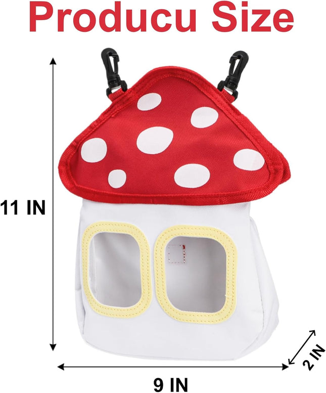 Bunny Hay Feeder Bag Cute Mushroom Hanging Holder Durable Dispenser with 600D Oxford Fabric for – product detail