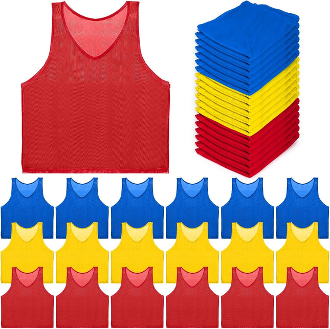 18 Pack Pinnies for Adults Quick Dry Basketball Practice Jersey Breathable Mesh Scrimmage Vest Youth Soccer