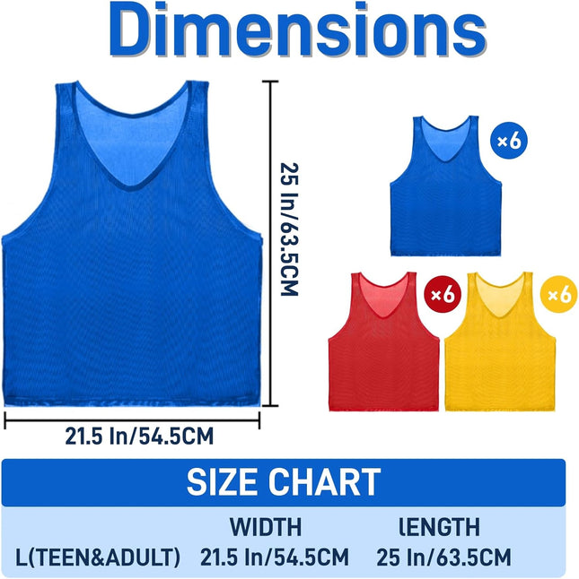 18 Pack Pinnies for Adults Quick Dry Basketball Practice Jersey Breathable Mesh Scrimmage Vest Youth – product detail