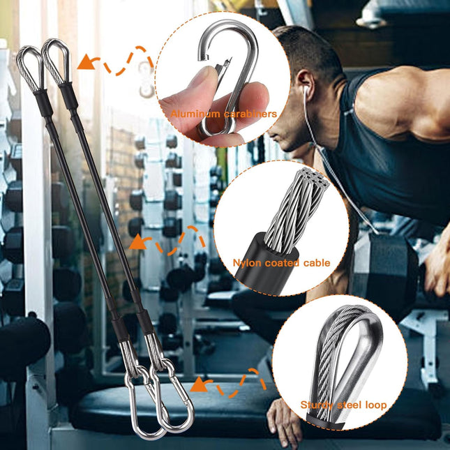 2PCS Gym Cable Extension Replacement Machine Accessories Cable Pulley Attachments for -Thick – product detail