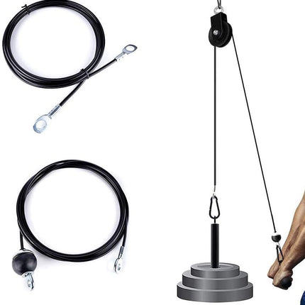 Fitness Pulley Cable,Replacement Cable Machine Accessories,Cable Attachments for Gym -Thick 5mm(0.2inch) Heavy Duty Steel Wire Rope Home  59"