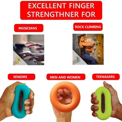Grip Strength Trainer,Hand Strengthener,Forearm Workout - Trainer Silicone Rings for Rock Climbing, Athletes & Stress Relief Rehabilitation, 3 Resistance Levels(3 PCS)