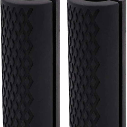 Thick Dumbbell & Barbell Grips for Weightlifting - High-Density Silicone Rubber, Non-Slip Gym Muscle Growth, Hand Stress Relief, Arm Blaster Adapter (1 Pair) Black