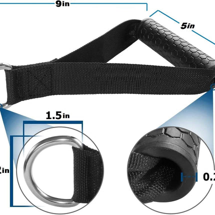 Exercise Cable Handles,Cable Machine Attachment Handles Compatible with Machines,Super Strong Nylon Webbing for Resistance Training(1 Pairs)