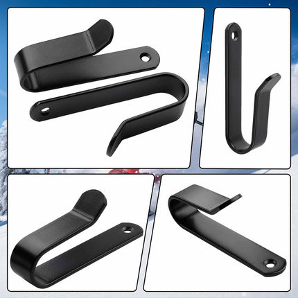 Snowboard Wall Mount & Skateboard Display Rack - Horizontal Hanger Clips for Snowboards, Longboards, Skateboards Space Saving Storage Solution Garage, Bedroom, Living Room (Black, 2 PCS) Black PCS
