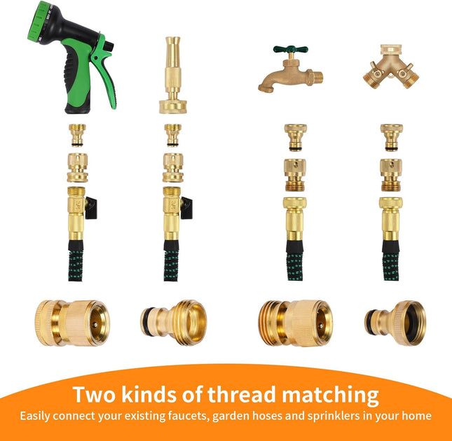 Garden Hose Quick Connect Solid Brass Connector Water Connectors Easy Fittings Standard 3/4 inch GHT – product detail