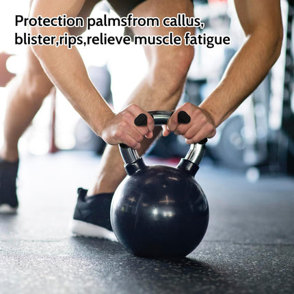 Weight Lifting Grips - Rubber Anti-Slip Workout Grips, Ergonomics Hand Protector Gloves for Gym Training and Exercise, Dumbbell, Bar Pad, Pull Up Men Women, No Sweaty (Black)