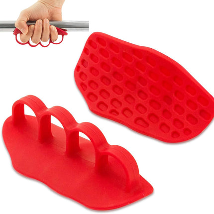 Anti-Slip Workout Grips: New Rubber Gym Grips Deadlifts Palm Protection Gloves for Weight Lifting, Dumbbell, Deadlift, Bar Pad Pull Up Grippers, Training and Exercise Men Women Red Pair