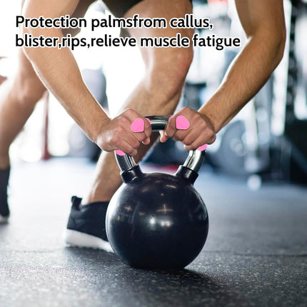 Weight Lifting Grips - Rubber Anti-Slip Workout Grips, Ergonomics Hand Protector Gloves for Gym Training and Exercise, Dumbbell, Bar Pad, Pull Up Men Women, No Sweaty (Red)