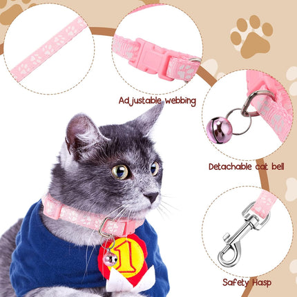 48 Pcs Dog Collar and Leash Set, Polypropylene Adjustable Puppy Collars for Medium Dogs Small Pet Walking Training with Hook Buckle(Multicolor,Paws Pattern) Multicolor