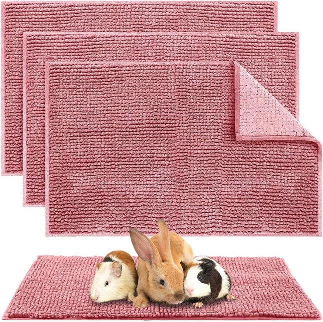 4 Pcs Guinea Pig Cage Liner Washable Fleece Pee Pads Pet Dog Cat Bedding Training V1259-DP01-A-1119 in Pink