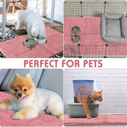 4 Pcs Guinea Pig Cage Liner Washable Fleece Pee Pads Pet Dog Cat Bedding Training Mat for Small Animal Puppy Bunny Hamster(16 x 24 Inch,Rectangular,Pink) Pink 16 Inch