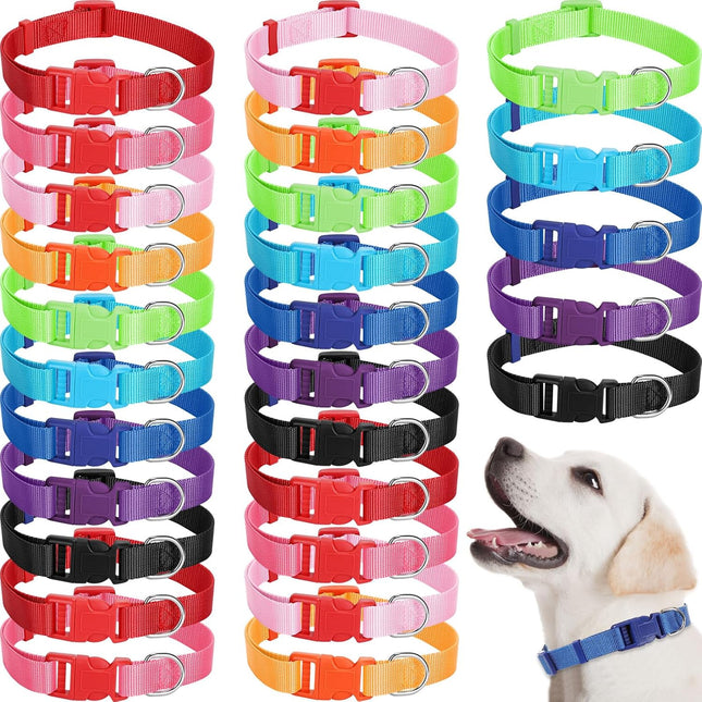 27 Pcs Dog Collar Bulk Adjustable Nylon Puppy for Small Medium Large Dogs Multiple Pet V1259-DP01-A-1120