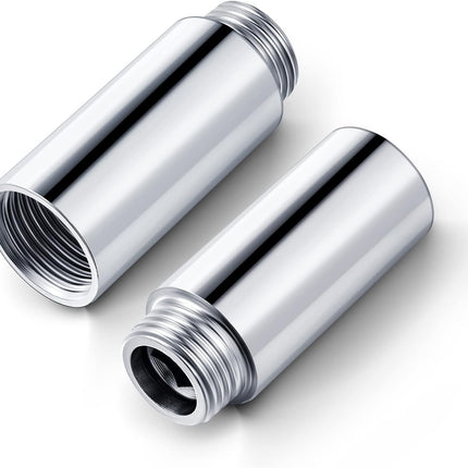 2 Pcs Shower Head Extension Arm Stainless Steel Pipe 1/2pt Male to Female Thread Cast Fitting Coupler Adapter(2 Inch) Inch