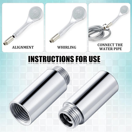 2 Pcs Shower Head Extension Arm Stainless Steel Pipe 1/2pt Male to Female Thread Cast Fitting Coupler Adapter(2 Inch) Inch