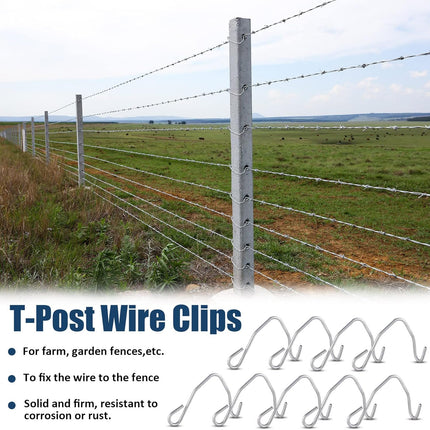 300 Pieces T Post Wire Clips Fence Fencing for Securing Galvanized Steel Barbed Garden Farm Highway Sport Fences