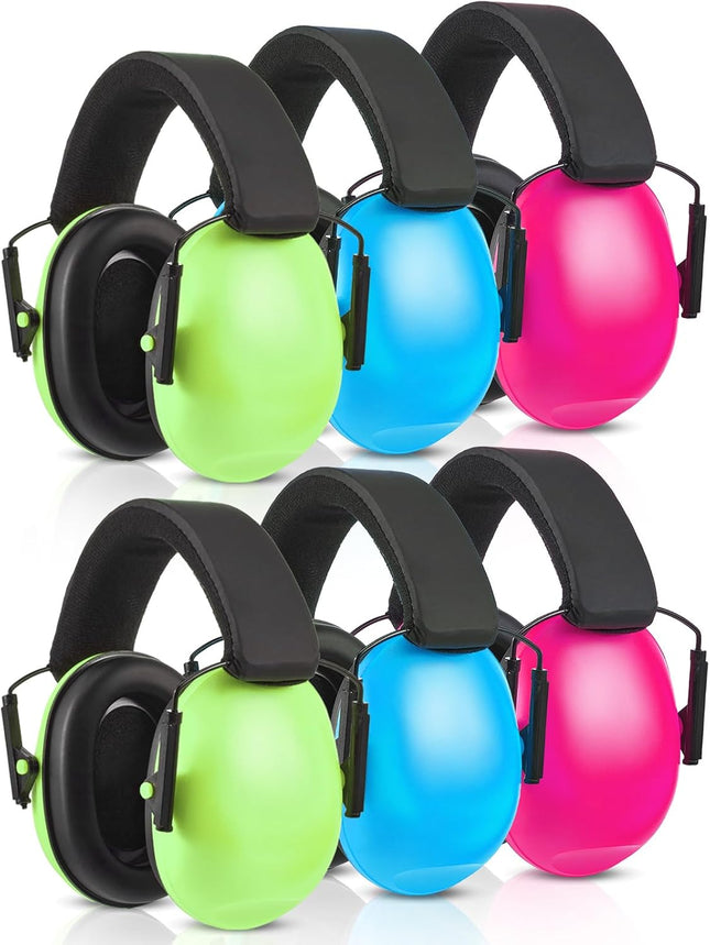 6 Pcs Noise Cancelling Headphones Kids Adult Ear Muffs Bulk Protection 27db Reduction Hearing Earmuff(Novel