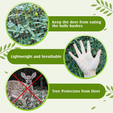 6 Pcs Deer Netting for Shrubs up to 2.5-3' Tall, 5.9 x Ft Plant Trees Covers, Reusable Garden Plastic Fencing with 10 Cord Locks 2 Ropes Protect Undershrub from Birds