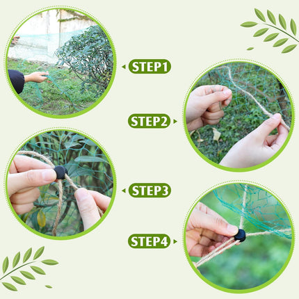 6 Pcs Deer Netting for Shrubs up to 2.5-3' Tall, 5.9 x Ft Plant Trees Covers, Reusable Garden Plastic Fencing with 10 Cord Locks 2 Ropes Protect Undershrub from Birds