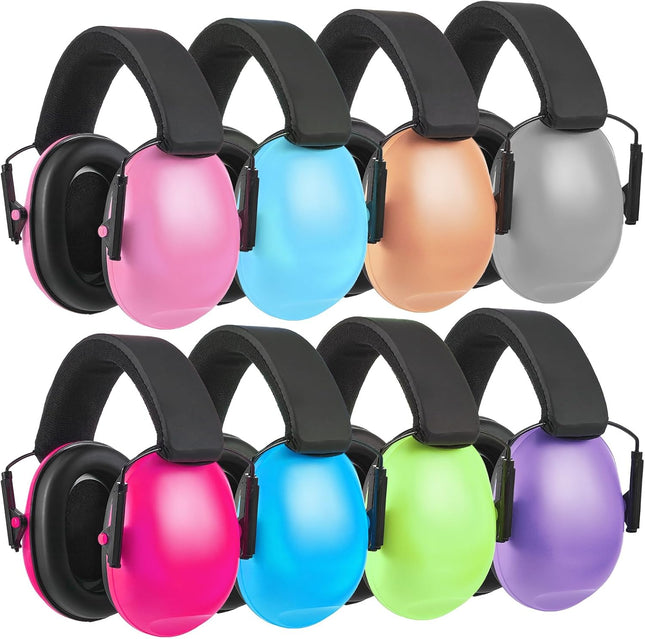 8 Pcs Kids Ear Protection Noise Cancelling Headphones Reduction Muffs 27dB Hearing (8 Colors) Colors