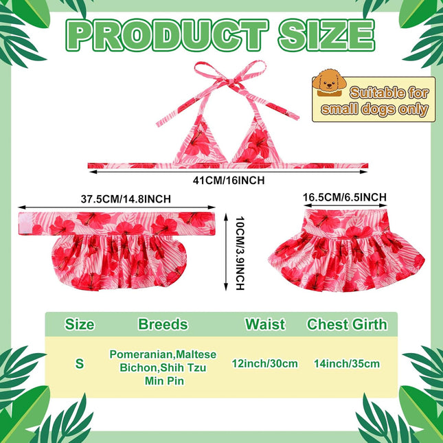 4 Pack Summer Themed Dog Bikini for Small Dogs Bathing Suits Puppy Doggies Swimsuit Dress Pet Skirts – product detail