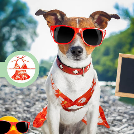 4 Pack Summer Themed Dog Bikini for Small Dogs Bathing Suits Puppy Doggies Swimsuit Dress Pet Skirts Hawaii Dresses Girl Cats Beach