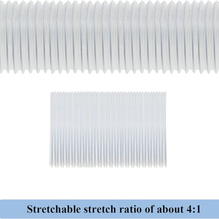 6 Inch, 10 ft Heavy PVC Dust Collection Hose, Flexible Clear Fume Hose with Stainless Steel Wire Coil and Clamp, Puncture Resistant Vacuum Fittings Collector Accessories