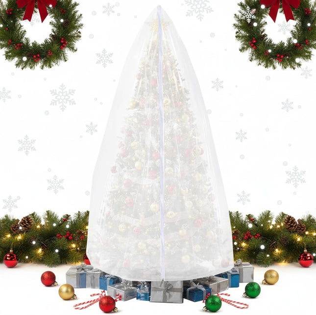 9.84 ft Upright Christmas Tree Storage Bag White Extra Large Jumbo Removal Disposal with