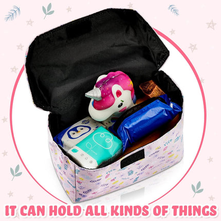 2 Pcs Bike Basket Kids Girls Boys Handlebar Bag Bicycle Front Storage Pouch Scooter Accessories for Balance Stroller Wheelchair  White and Pink