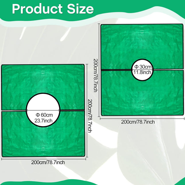 2 Set Landscape Pruning Tarp 78.7 x78.7 Waterproof Bush Trimming with Hole Shrub Catcher Four – product detail