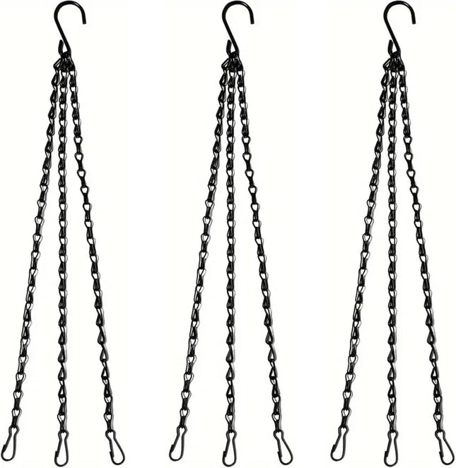 Hanging Basket Chain 3 Sets Plant Hanger Metal Chains with Clips for Flower Pots Planters Bird Cage