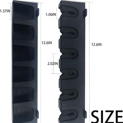 Vertica Fishing Rod Holders, Wall-Mounted – Racks, Pole Holders,Fishing Rack,Store 6 Rods or Combos in 12.6 Inches, for Garage & Boat, 1 Pair Black (Vertica)