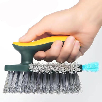 4-in-1 Grout Brush with Squeegee,Durable Bristles,Heavy-Duty Scrub Brushes for Cleaning Stiff Bristles Bathroom & Kitchen,Tile Floors Wall/Corner/Window (Green) Green