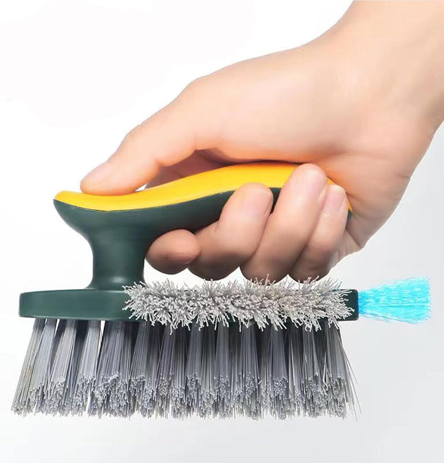 4-in-1 Grout Brush with Squeegee Durable Bristles Heavy-Duty Scrub Brushes for Cleaning Stiff