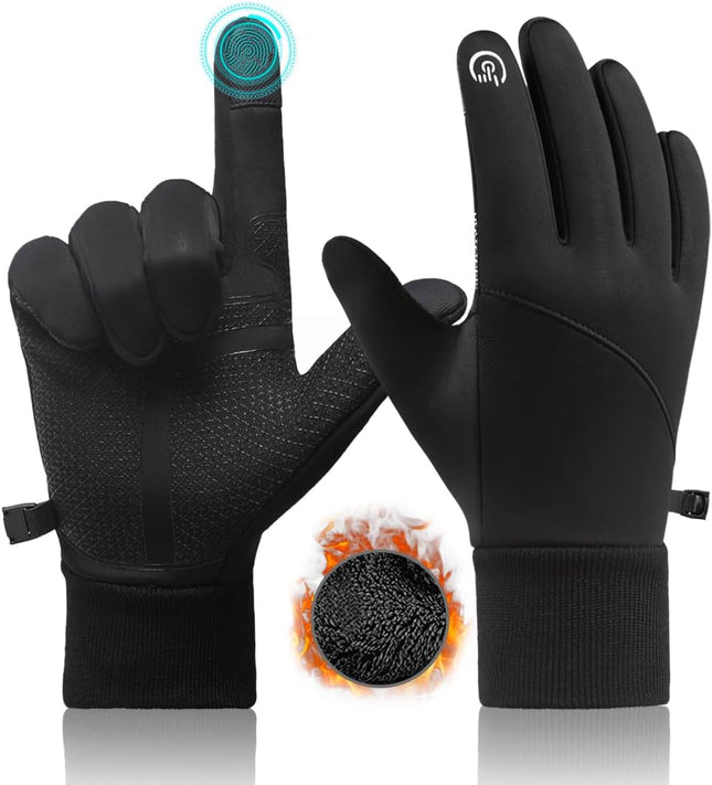 Petluno Winter Warm Gloves Windproof Water-Resistant Thermal Gloves Anti-slip Touch Screen Cycling