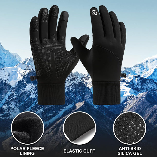 Petluno Winter Warm Gloves Windproof Water-Resistant Thermal Gloves Anti-slip Touch Screen Cycling – product detail