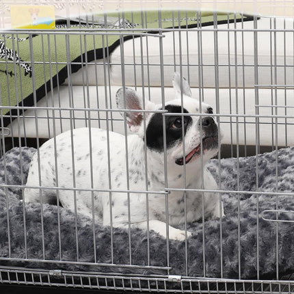 Petluno Large Dog Bed Washable, Calming Crate Mattress with Non Skid Bottom, Fluffy Anti Anxiety Beds, Pet Pillow Cushion, Dark Grey, 90x60x8cm Grey 90 x 60 8 cm (L W H)
