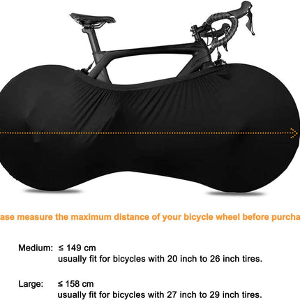 Bike Wheel Cover Indoor Dust-Proof and High Elasticity Bicycle Bag Black Large