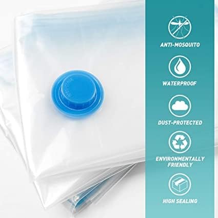 Vacuum bags, 2-piece, storage bag, space-saving, reusable vacuum bags for clothes, bedding, pillows, duvets, textiles, travel, 100 x 80 cm 2 (100 80)cm