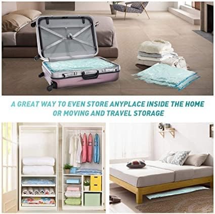 Vacuum bags, 2-piece, storage bag, space-saving, reusable vacuum bags for clothes, bedding, pillows, duvets, textiles, travel, 100 x 80 cm 2 (100 80)cm