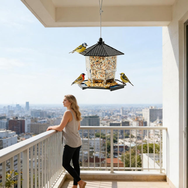 Bird Feeder Houses Hanging and Refillable Feeding Station Squirrel-Proof Window Bird Feeder – product detail