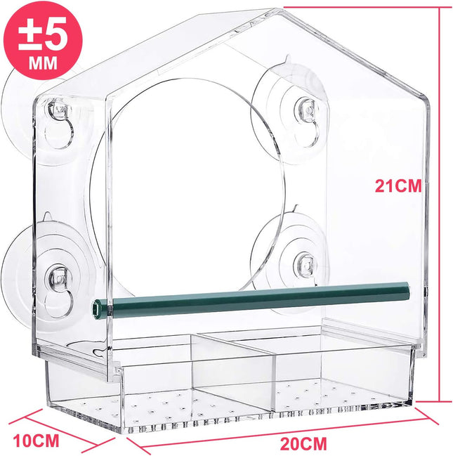 Strong suction window bird feeder large capacity window bird feeder with removable seed tray and – product detail