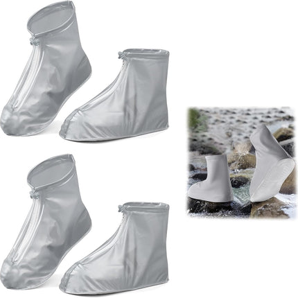 overshoes, waterproof, 4 reusable bike overshoes, anti-slip reinforcement with zip closure, can be worn anywhere, rain protection for shoes when cycling