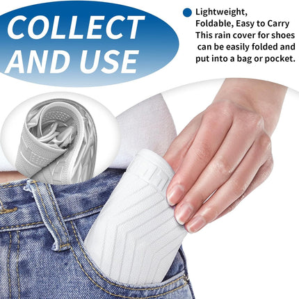 overshoes, waterproof, 4 reusable bike overshoes, anti-slip reinforcement with zip closure, can be worn anywhere, rain protection for shoes when cycling