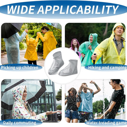 overshoes, waterproof, 4 reusable bike overshoes, anti-slip reinforcement with zip closure, can be worn anywhere, rain protection for shoes when cycling